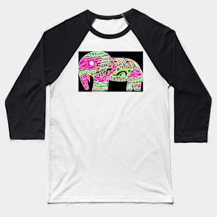 mayan safari elephant in kawaii aesthetic glitch pattern Baseball T-Shirt